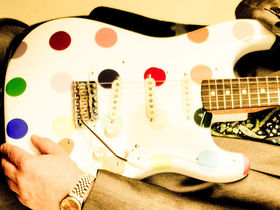 IN PICTURES: Squeeze's Damien Hirst-designed guitars and drum kit