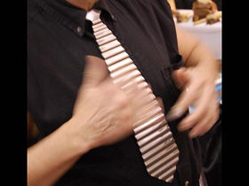 Piano key tie gets reinvented as a washboard