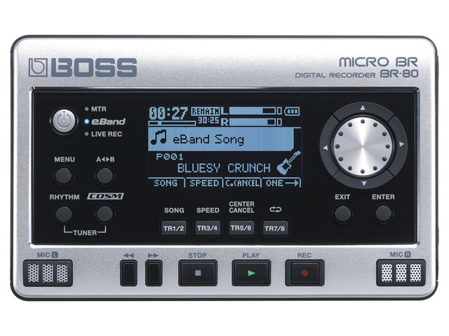 Boss BR-80 The built-in USB port means that the BR-80 can be used as an audio interface.