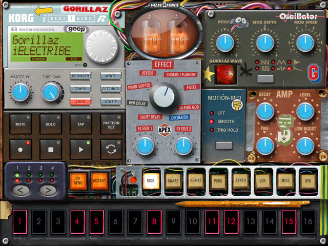 The Gorillaz Edition of Korg's iElectribe certainly has the band's signature look.