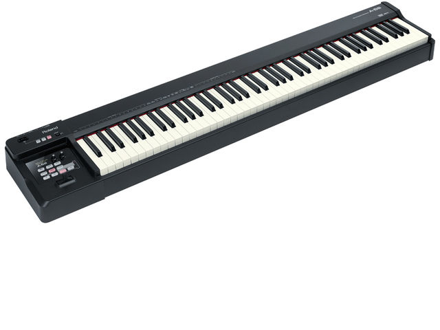 Roland A-88 The Roland A-88 has progressive hammer action keys.