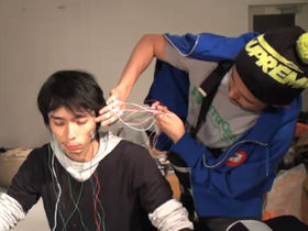 Man turns face into drum controller