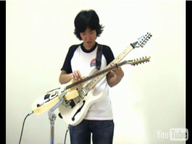 Why play the theme on one guitar if you can do it on two?