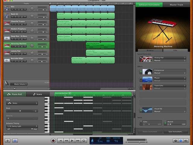 GarageBand now has a more Logic-like look.