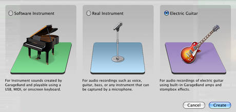 GarageBand '09 track options