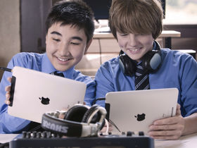 School children make music with 24 iPads