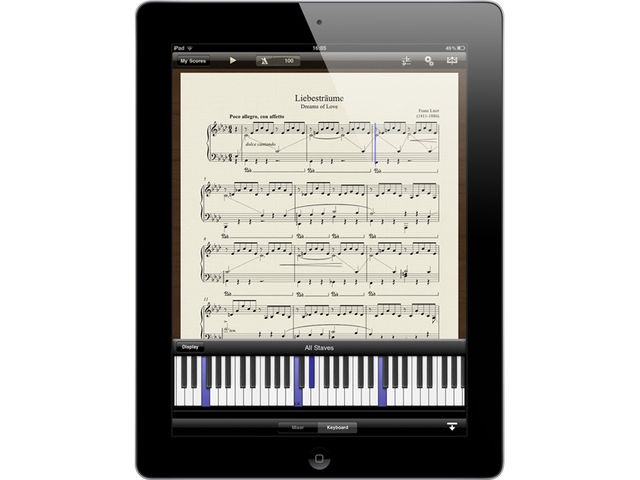Virtual keyboard A virtual keyboard shows you which notes are currently being played.