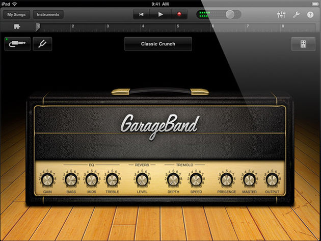 GarageBand for iPad Recording studio: amps