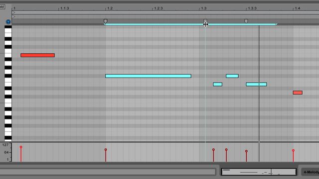 MIDI warp markers function in a similar way to Live's audio editing tools.