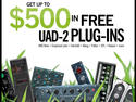 Save up to $500 on plug-ins when you buy a UAD-2