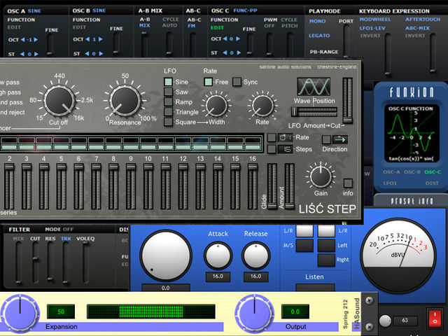 De-esser, filter, stereo expander and synth plugins