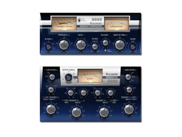 The Midnight plug-in suite contains a compressor (top) and EQ.