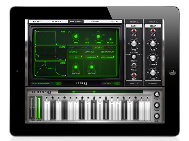 Moog Animoog The Env/Mod page