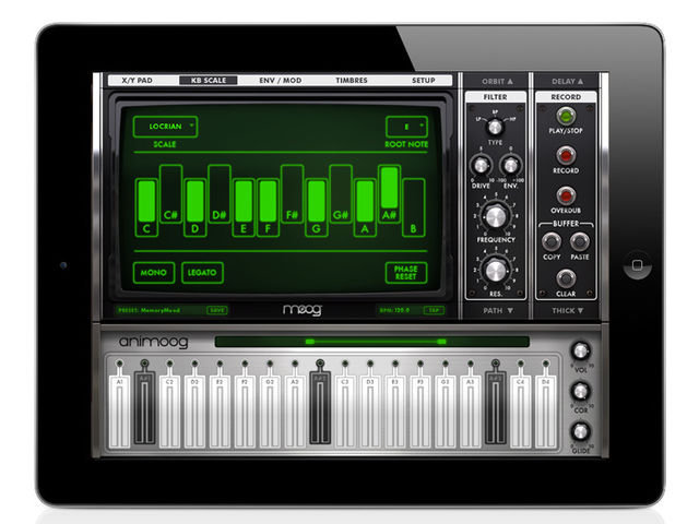 Moog Animoog Chose a scale to play in.