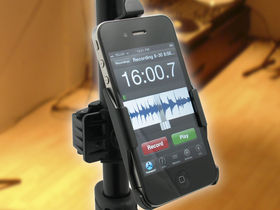 Mount your iPhone 4 to a mic stand with TelePad-4