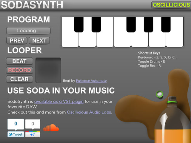 SodaSynth The Chrome version of SodaSynth. Click the image to see the other versions.