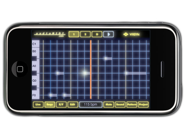 iSyn features a sequencer for programming beats and synth parts.
