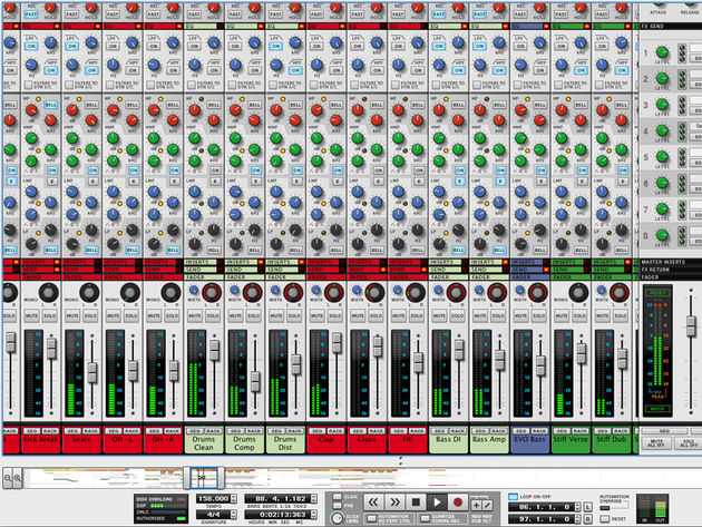 Record's mixer is modelled on an SSL 9000k.