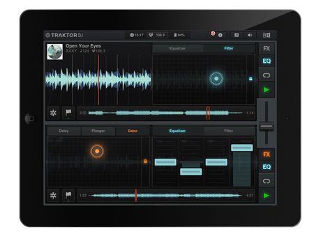 EQ sliders and X/Y pads for controlling filters and FX pop up over the waveforms at the touch of a button.