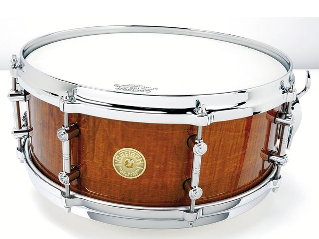 Gretsch snares The antique curly maple finish is classy and not tacky – it could even be gigged