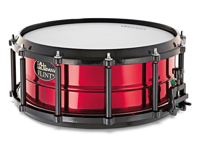EcHo-Flint snare drums Both heads are simultaneously tensioned from the batter side only.