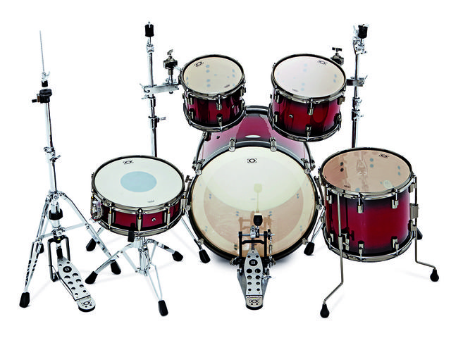 Drumcraft Series 8 Maple Kit American Remo heads, rebadged as DrumCraft, are fitted across the Series 8 Maple Kit.