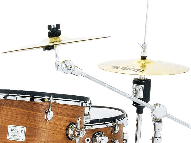 Jobeky Prestige electronic drum kit Cymbals are brass with a touch-sensitive plastic damping ring installed on their underside