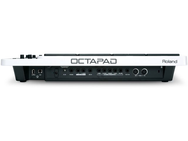 Octapad has five 0.25" sockets for use with V-Drum ride, hi-hat, snare and kick pads