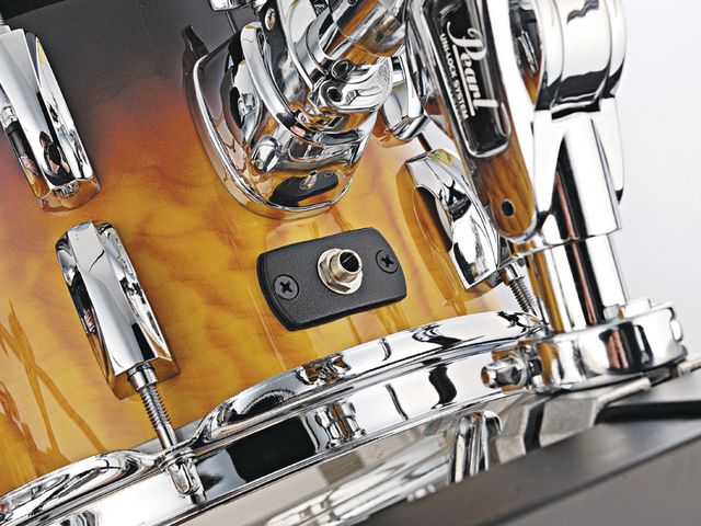 Pearl E-Pro Live drum kit The E-Pro live is available in Jet Black and this swanky Quilted Maple Fade. It's a wrap, but it does look ace.