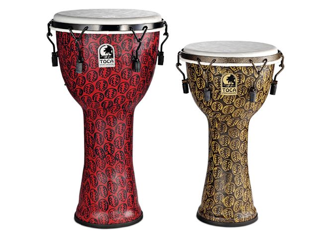 Toca Freestyle Mechanical Djembe All models have an oversized upper bowl that expands the drums' bass response.