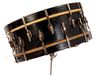 Solid rock-maple Master Model snare has 24 nickel-plated tension rods, positioned for minimal stress on the shell.
