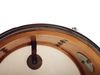 Ludwig White Marine Pearl kit Three-ply shells have clear maple interiors and reinforcing rings, also of solid maple