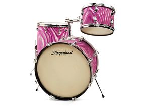 Vintage drum gear: Slingerland snares and Satin Flame Pearl kit