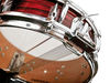 Snare with parallel action mechanism and original 18 strand wires. The shell is six-ply, un-reinforced with a horizontal inner grain.