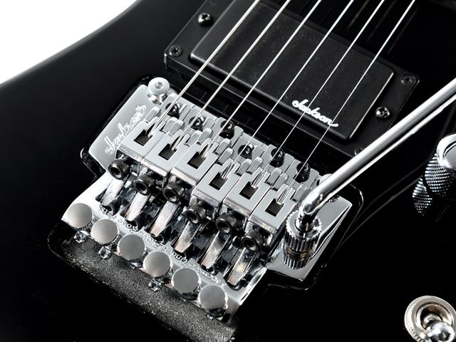 A Jackson licensed Floyd Rose vibrato keeps you stable after divebombing.