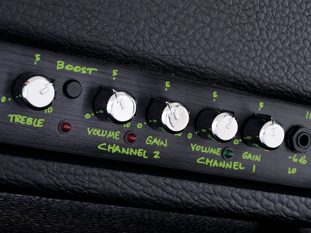 Dean Dime Amplification D100 head Dimebag might not have had any input in the amp's design, but it's plastered with his signature graphics.