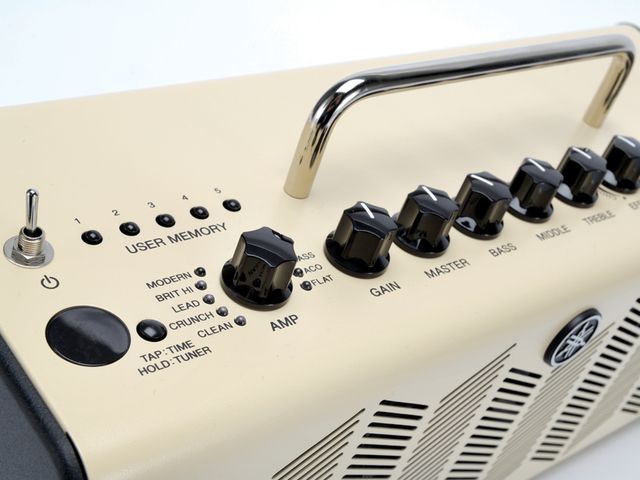 Yamaha THR10 The THR10 has five electric guitar sounds, plus bass, acoustic and 'flat' (for keys, for example).