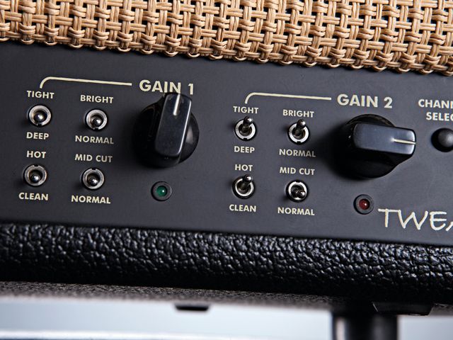 Egnater Tweaker 40 Each Gain control has four extra switches for added tweakability.