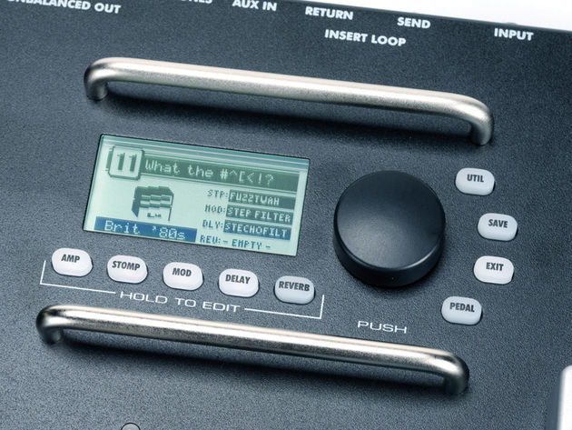 Fender Mustang Floor The Mustang Floor's single LCD screen displays all of the effects parameters.