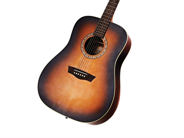 Washburn WD7S The Washburn WD7S's tobacco finish is nothing short of stunning - especially when you consider its price.