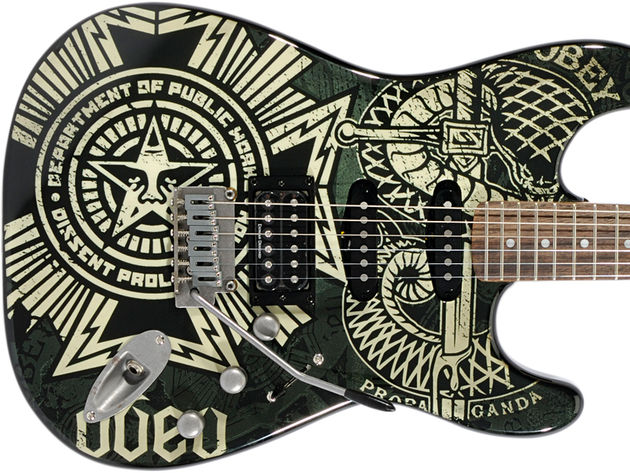 Squier Obey Dissent Stratocaster This Strat has the hardware to back its lairy appearance