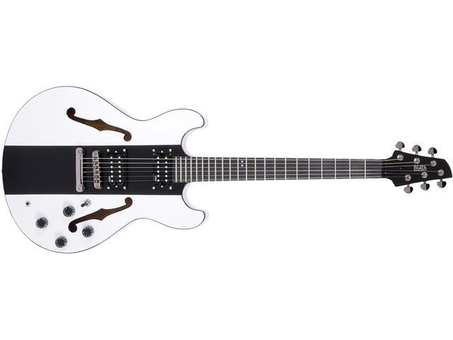 Adam Black HS The angular headstock and slightly pointy horns give the guitar a modern feel