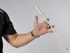 I grab it with my index finger and bring it right over from my middle finger until it is back in the first position of my matched grip
