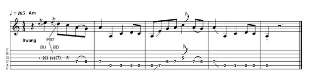 Intro 17: Easy in a (Version 2) Another intro identical to how you might play the body of the song, with no turnarounds or diminished chords. It's deceptively tricky, so be patient with yourself. A little bit of gain is nice, but too much crosses over into rock territory and is harder to control.