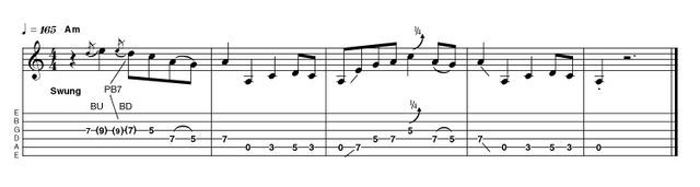 Intro 17: Easy in a (Version 2) Another intro identical to how you might play the body of the song, with no turnarounds or diminished chords. It's deceptively tricky, so be patient with yourself. A little bit of gain is nice, but too much crosses over into rock territory and is harder to control.