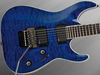 Solid mahogany body, quilted maple top; set maple neck; rosewood fingerboard with block inlays; 25.5" scale; Active EMG 85 (neck) and 81 (bridge); volume, tone, pickup selector; black nickel hardware; blue or red finish