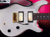 Poplar body, flame maple top; set maple neck; rosewood fingerboard; 24.75" scale; 2 x Wilkinson humbuckers; volume, tone, 3-way pickup selector; gold hardware; arctic white, maple blue, green or gloss black/blue finish