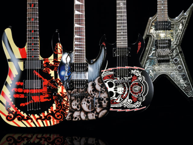 4 graphic finish metal electric guitars
