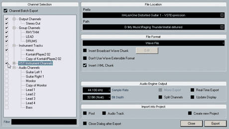 Batch export