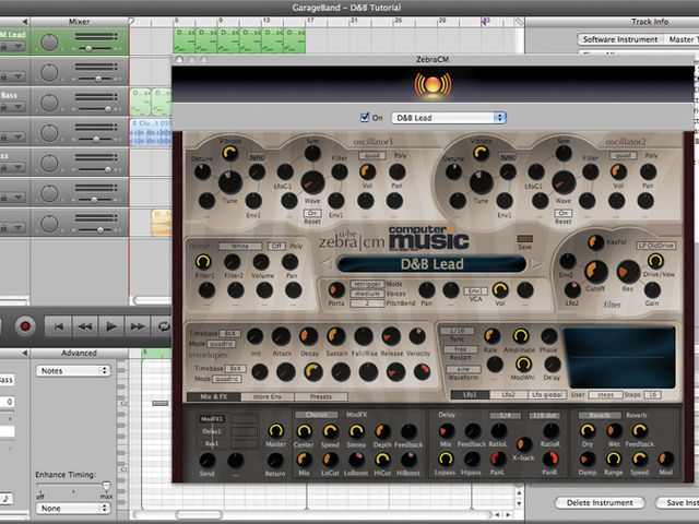 GarageBand can run your third-party effects and instruments.